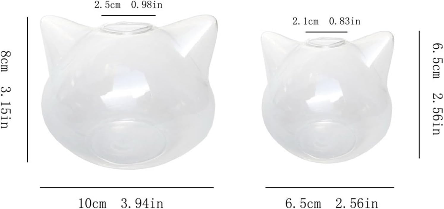 Aquarium Cat Head Shape Small Fish Tank, Clear Glass Small Aquarium Tank, Thick Desktop Fish Tank, Eco-Friendly Tank Simple Small Fish Aquarium(Small