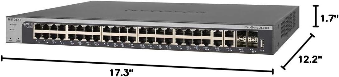 NETGEAR 48-Port 10G Ethernet Smart Switch (XS748T) - Managed, with 4 x 10 Gigabit SFP+, Desktop or Rackmount, and Limited Lifetime Protection
