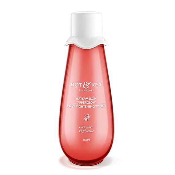 Dot & Key Watermelon SuperGlow Pore Tightening Toner | Face Toner for Glowing Skin | Glycolic Toner for Open Pores Tightening | Alcohol Free, Toner for Uneven Skin Tone | For All Skin Types | 150 ml