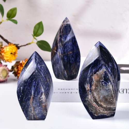 JIC Gem Sodalite Large Natural Healing Crystal Point Obelisk Tower Spiral 4 Sides Energy Gemstone Decoration Gifts 1.1-1.7 Lbs by JIC Gem - Image 4