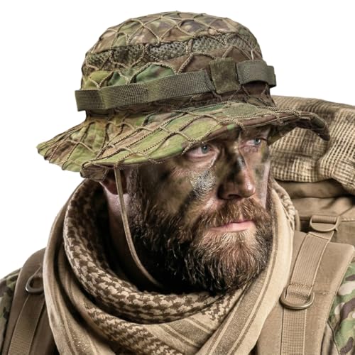 CQR Mens Tactical Boonie Hat Breathable Packable Sun Hat for Hunting Hiking Fishing Shooting and Outdoor Activities Recon Utility Camo Large-X-Large
