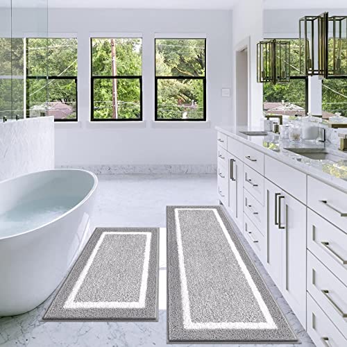 Pauwer Bathroom Sets - Non Slip Bath Mats, Absorbent Shower Rugs for Tub and Floor
