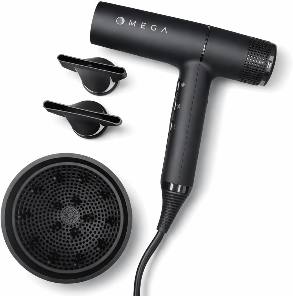 Omega HyperDry Professional Ionic Hair Dryer | Ultra Light Weight | IQ Perfetto | High-Tech Brushless Motor | 2000W