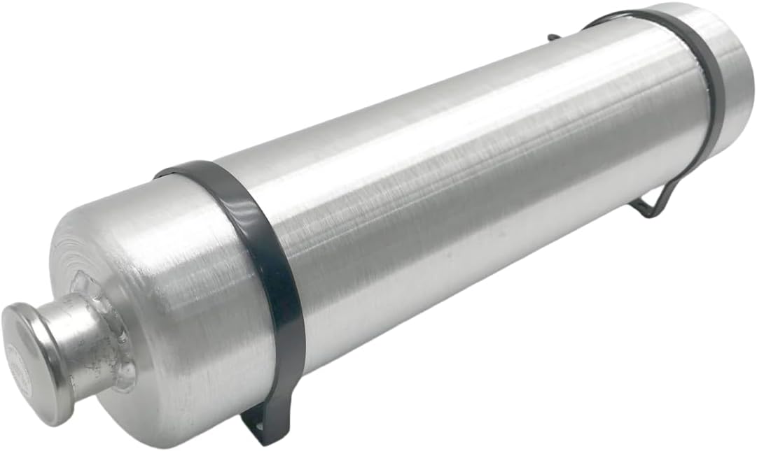 JSD 2.6 Gal 6x24" Universal Aluminum Vertical Spun Fuel/Gas Tank + Bracket 1/4"NPT Outlet