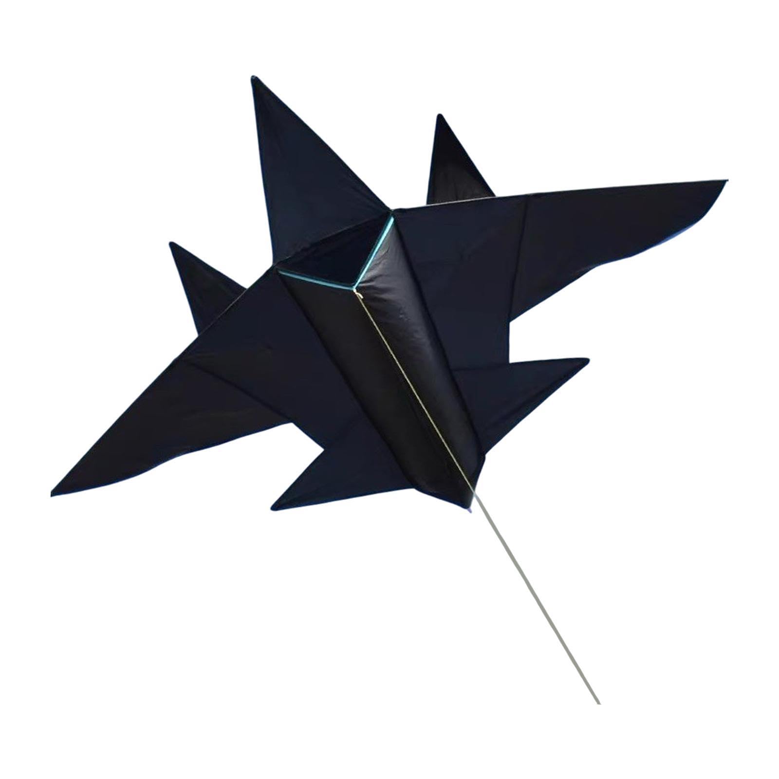 Cometa Gigante con Forma de Avión, Juguete Volador, Tamaño Enorme, Plegable, Deportiva, Cometa para Playa, Parque, Niños, Niñas, Negro, Medio