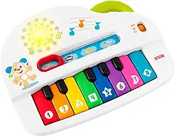 Aprender e Brincar Piano Cachorrinho Fisher Price, Mattel, Branco