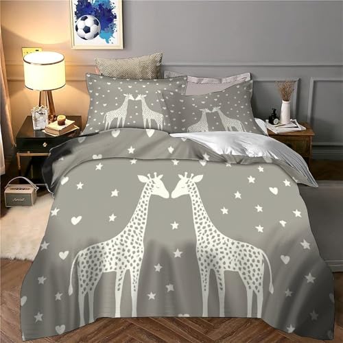 Housse de couette chiot berger allemand anti-plis parure de lit super douce 260x220cm