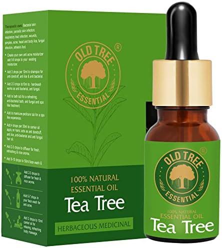 Old Tree 100% Pure & Natural Tea Tree Essential Oil for Skin, Diffusers, Hair, Body, Acne, & Nail care | Premium Therapeutic Grade Tea Tree Oil for Aromatherapy, Stress relief - 30 ml