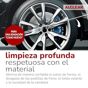 ALCLEAR 721FR Limpiador de llantas, sin ácido, con indicador de color, para llantas de aluminio pintadas y mates, llantas de acero, llantas cromadas, botella de spray de 1.000 ml