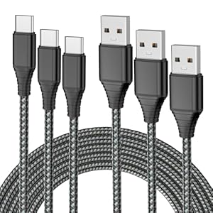 USB Type C Cable Fast Charging, 3pack 1M Premium Nylon Braided 3A Rapid Charger Quick Cord, Type C to A Cable Compatible for Samsung Galaxy S21 S20 S10 S9 S8 Plus, Note 20 10 9 8, LG V50 V40 G8（Black）