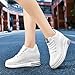 Imagen de MIEHUIAI Zapatillas de Cuña Mujer Zapatillas de Deporte Moda Zapato Casuales Transpirables Wedge Plataforma Sneakers Altas Tacón Cuña 8