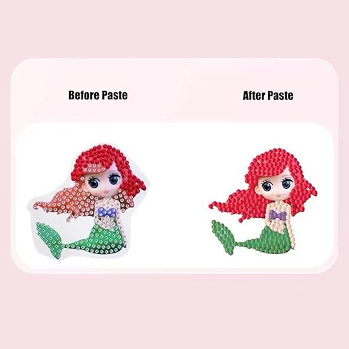 Miniatura 9 de FLYSONG Kit de calcomanías de arte de diamantes 5D para niños, 24 piezas de calcomanías de diamantes de princesa y animales de dibujos animados,