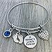 Personalized Mom Bracelet with Birthstone Charm, A Mothers Love Is Forever Engraved Pendant, Baby Feet and Crystal Heart Bangle, Gift for New Mom Mothers Day