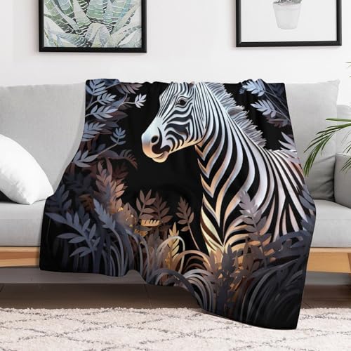Couverture chaude lavable en machine motif zèbre 130x150 - 3