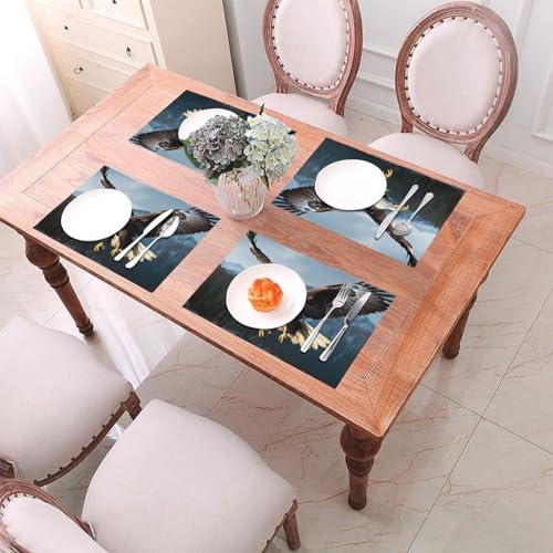 Sets de table pour intérieur et extérieur lavables motif aigle - 8