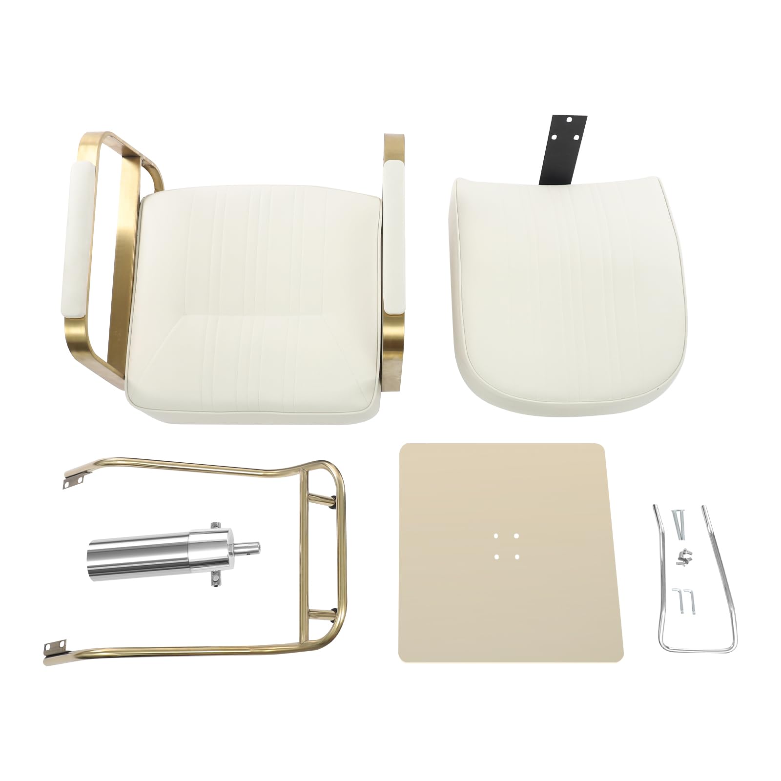 Silla de peluquería con rotación de 360° y bomba hidráulica, hasta 150 kg, silla de peluquería hidráulica para salón de belleza y peluquería (beige)