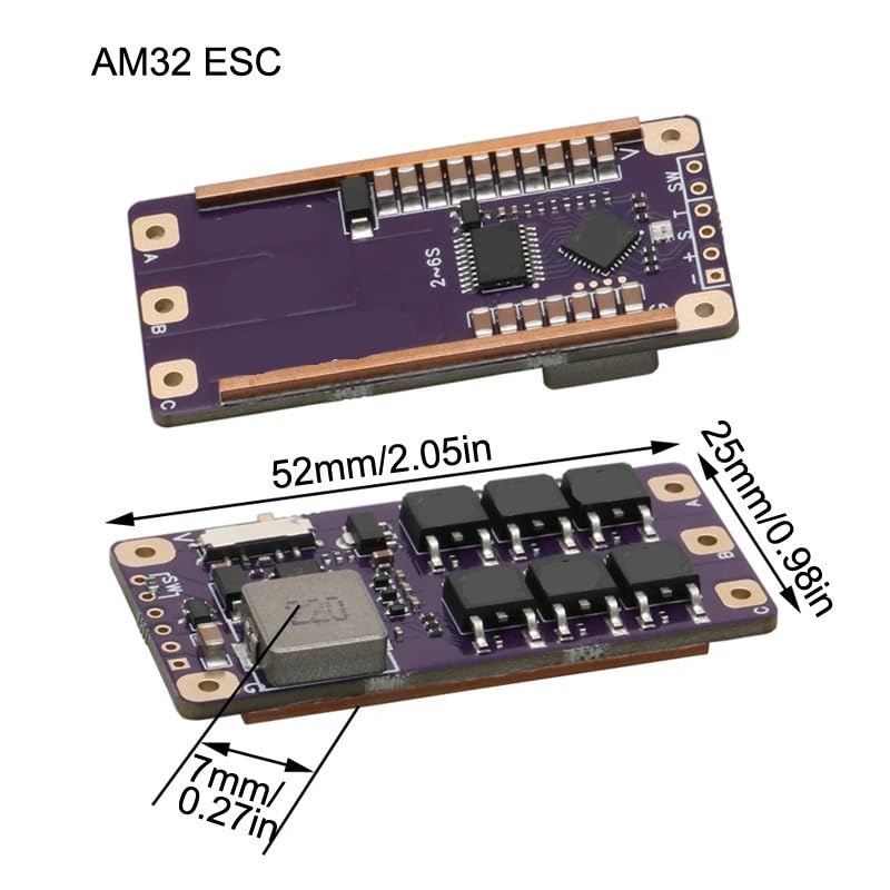 1Ud ESC AM32 AT32 30A‑65A 2‑4S‑2‑6S con BEC PWM Dshot Seno