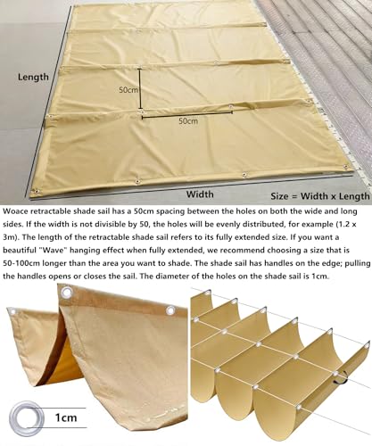 Bâche d'ombrage rétractable imperméable contre la chaleur du balcon 1.8x3M - 5