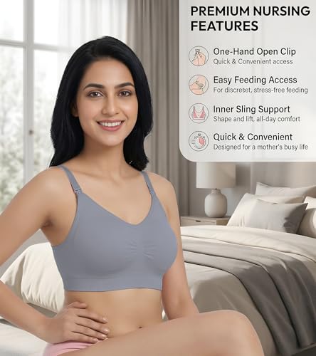 Image of DClub Comfort Revolution Seamless Bra -Easy lite Full-Coverage Wireless Everyday Bra with Soft Comfort with Removable Pad.