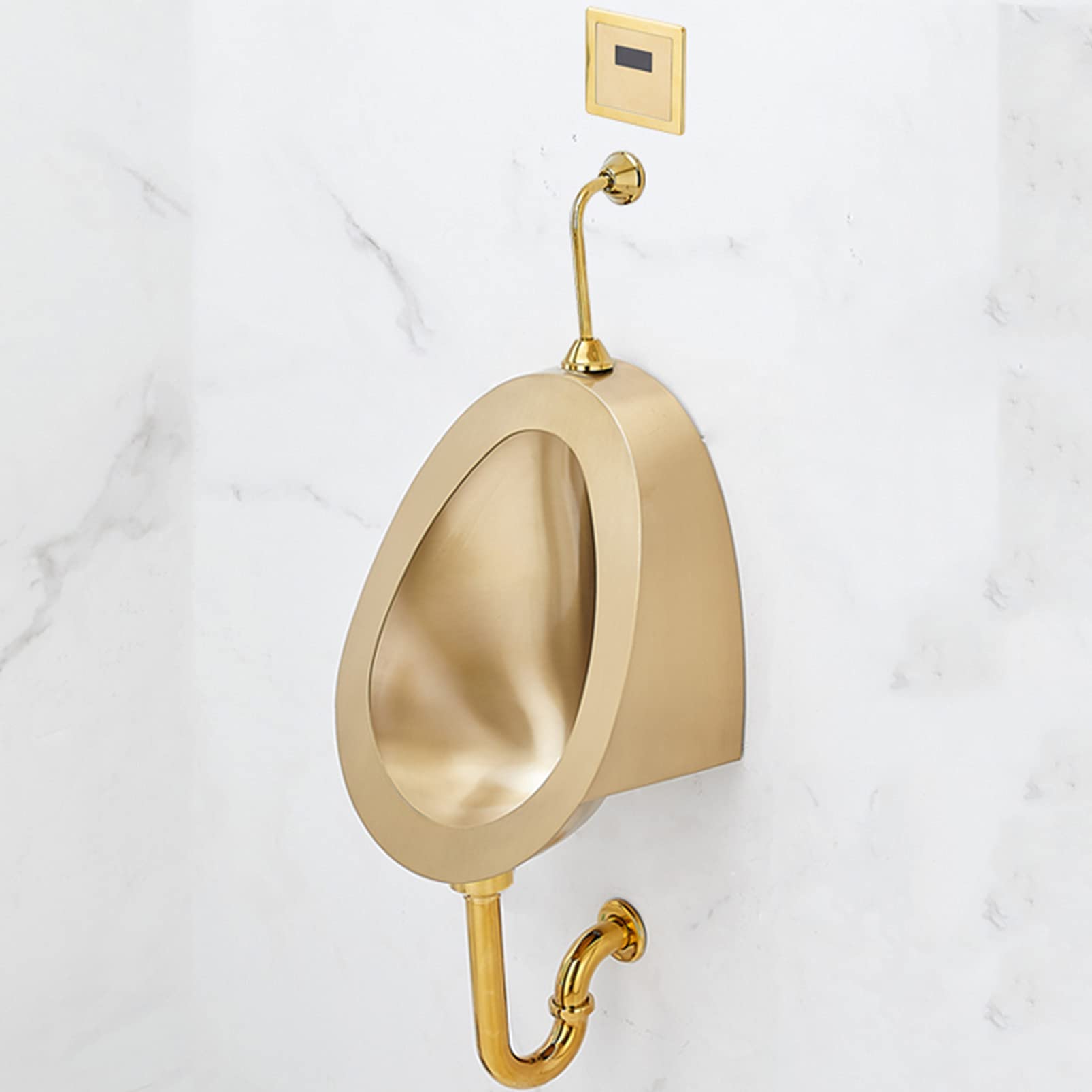 OTQEFTN Stainless Steel Urinal Universal Washout Urinal Bathroom Toilet, Commercial High-Efficiency Urinal with Induction Flush Valve