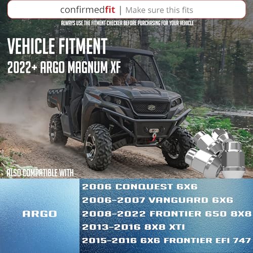 Image of Wheel Accessories Parts 20 Pcs 7 /16 inch-20 Thread Bulge Acorn 35mm 1.38 inch Long Lug Nuts Chrome 3 /4 inch 19mm Hex Fits Argo UTV 6X6 Frontier Conquest Vanguard | 8x8 Aurora Avenger Frontier Vanguard