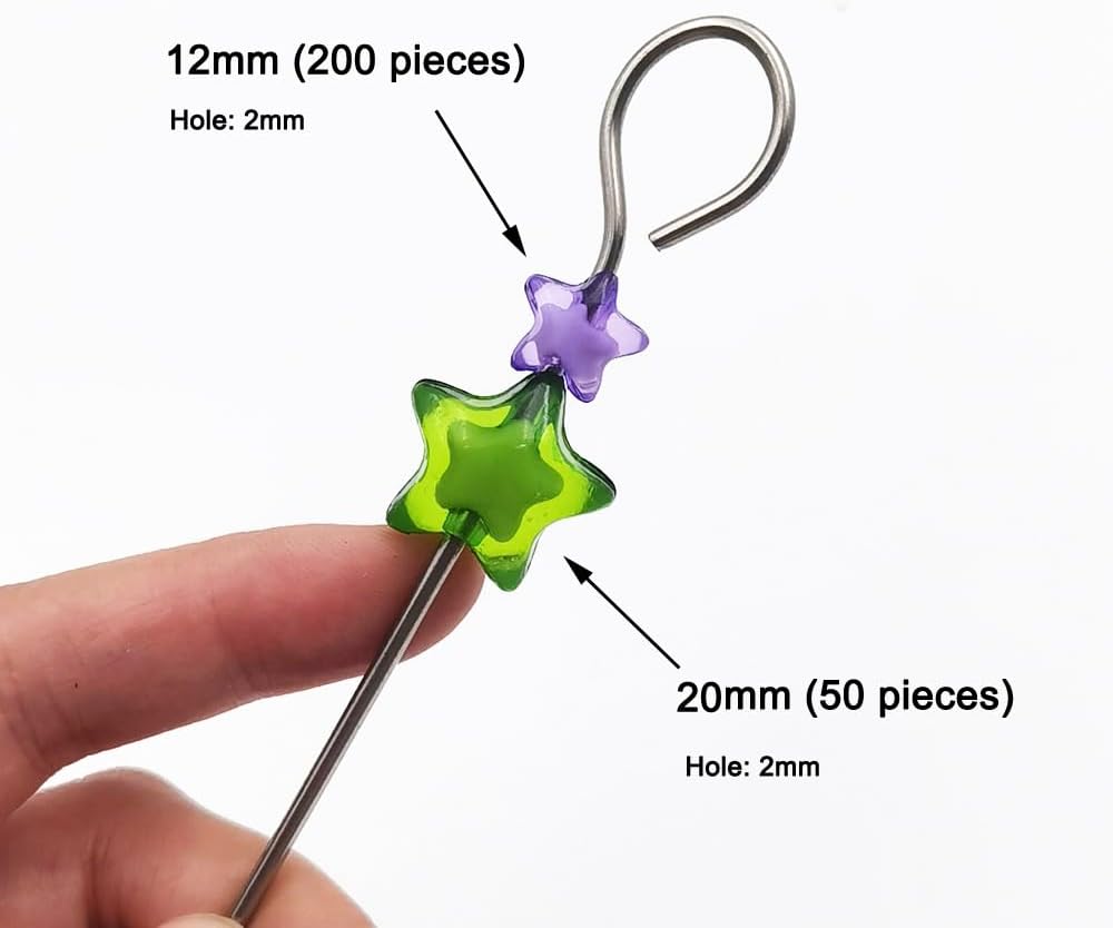 INSPIRELLE 250 Pieces Acrylic Star Beads 2 Sizes Bead in Bead for Jewelry Craft Making - Image 3