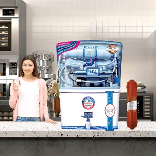 Image of Aqua Grand Plus RO Water Purifier RO+UV+UF+Copper Zinc, TDS Controller, 20 LPH, High TDS Membrane (2000 ppm), 12L Storage, Water Saving Technology, Domestic Water Filter for Home