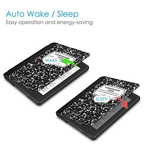 Image of Fintie Slimshell Case for 6 inch Kindle Paperwhite (10th Generation, 2018 Release) - Premium Lightweight PU Leather Cover with Auto Sleep /Wake for Amazon Kindle Paperwhite E-Reader, Composition Book