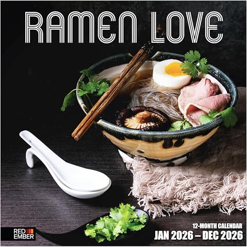 RED EMBER Ramen Love 2026 Wall Calendar 12 Month | 12