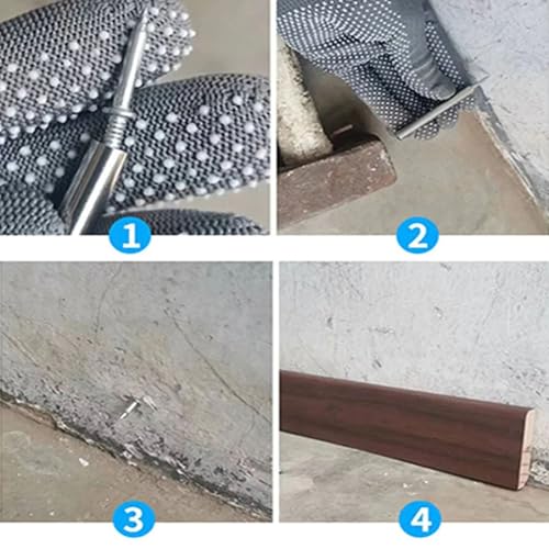Clavos sin costura con doble cabeza para molduras de madera, zócalos y rodapiés – Instalación invisible con herramienta de manga, sujetadores ocultos resistentes (100 piezas) miniatura 4