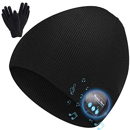 Abbicen Bluetooth Beanie Hat Wireless Music Hat with Gloves for Men Women Gift Unisex Music Beanie for Outdoor Sports