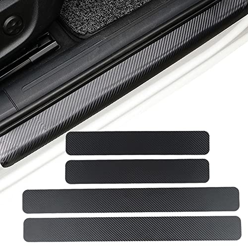 TGFOF 4 pièces Protecteur de seuil de Porte de Voiture seuil de Porte Plaque de seuil en Fiber de Carbone Autocollants Couverture Porte Anti Rayures pour Voitures SUV Camion Pick-up Cover