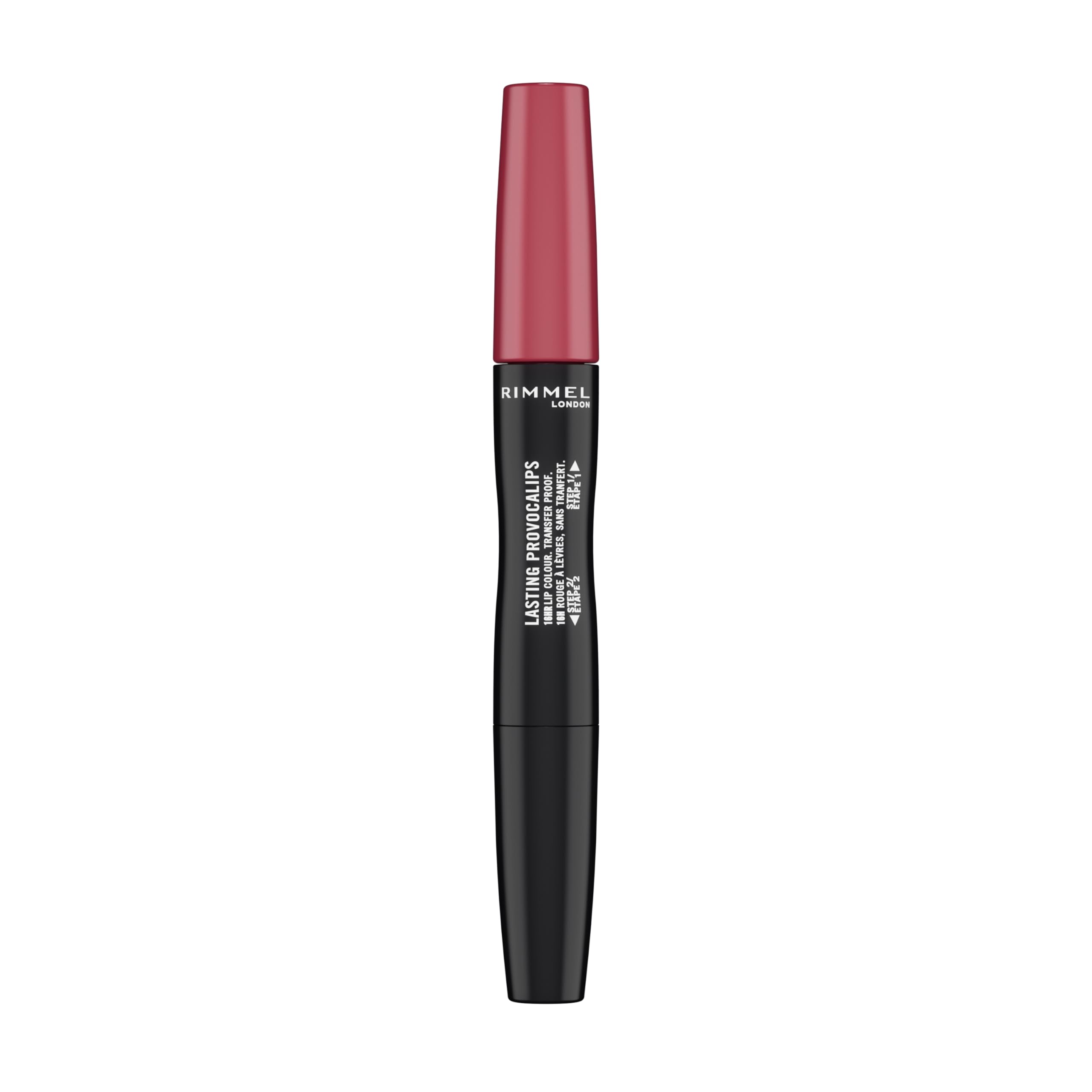 Rimmel London Rossetto Liquido Provocalips, Formula Lunga Tenuta 2 Step, per labbra dal colore pieno e dal finish vinilico, Tonalità 210 Pinkcase Of Emergency, 6 ml