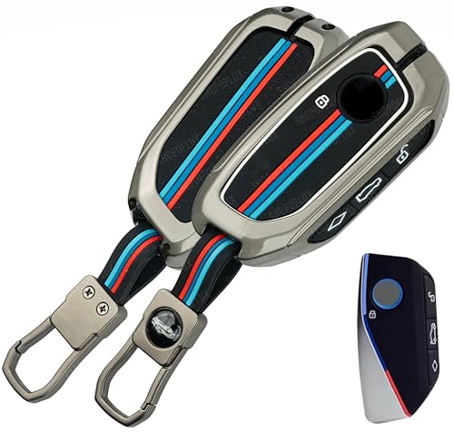 Image of SHOPOFLUX Metal Key Cover Compatible for BMW 7 Series 740i 760i X1 X7 XM IX I7 X5 X3 Smart Key 4 Button