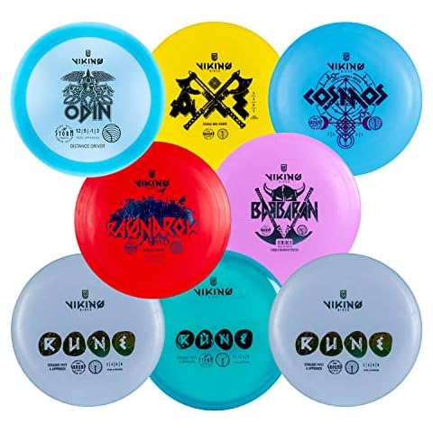 Viking Discs Starter Disc Golf Set - 8 Frisbee Discs for Any Distance, PDGA Approved - Fun Sports Outdoor for Adults and Children - Putter, Mid-Range, Fairway Driver, Distance Driver Cover