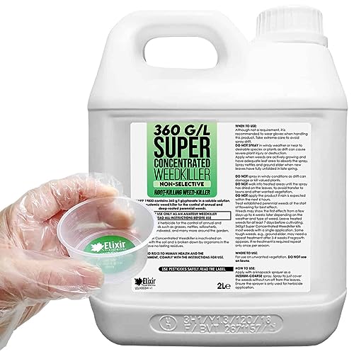 Elixir Gardens 360 g/l Glyphosate Commercial Industrial Strength Weed Killer | Treats up to 3332...
