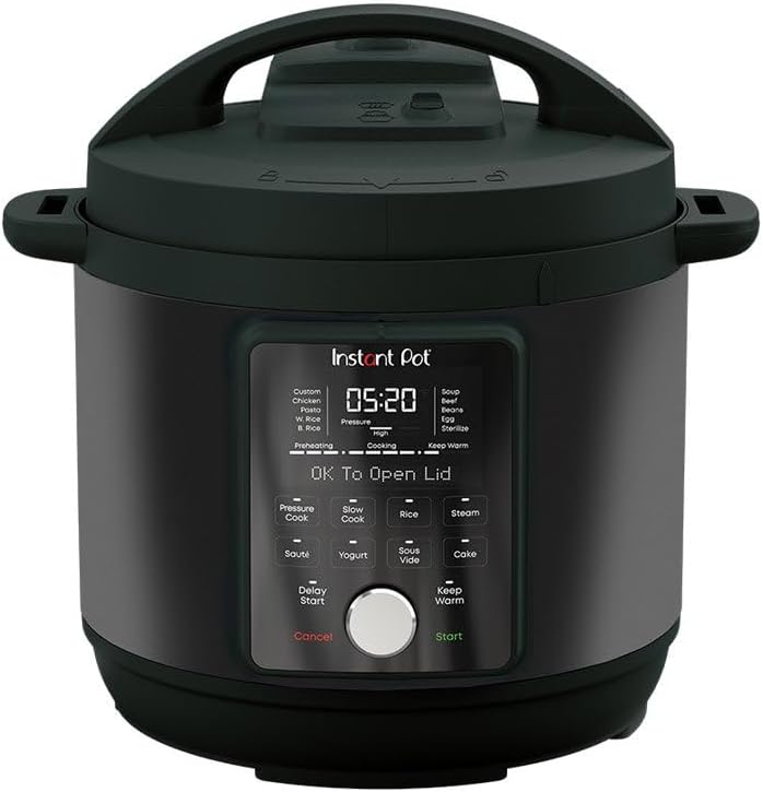 Pot Duo Plus Whisper Quiet Multi-Cooker 9-in-1 Cooking: pressure cook, slow cook, rice, steam, sauté, yogurt, sous vide, cake, keep warm Dishwasher-safe lid, 2 Years Manufacturer's Warranty
