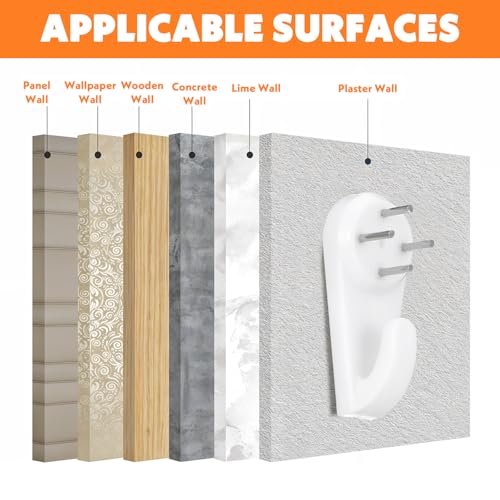 Image of ElevateTech 50 Pcs Non-Mark No Damage Wall Hangers Picture Hangings Kit Hook Concrete Non-Trace Hanging Kit Invisible Nail Wall Hangers for Hanging Picture Tapestry Clocks and More Heavy Duty