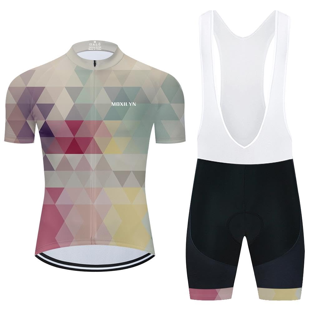 Moxilyn Herren Fahrradbekleidung set Kurzarm Herrentrikot Radhose Radtrikots für Herren Schnelltrocknend Atmungsaktiv mit 20D Sitzpolster