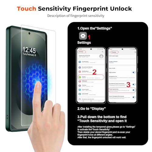 Image of SUPFINE Magnetic for Samsung Galaxy S25 Ultra Case with Screen Protector, (Built-in Magnets) (Military Grade Drop Protection) Slim Translucent Shockproof Phone Case,Forest Green