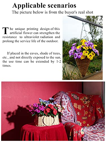 Qianyun ASDC001 Fake Flowers Pansy Small Wild Flower Daisy 6 Bundles Faux Plastic Purple Flowers thumb #6