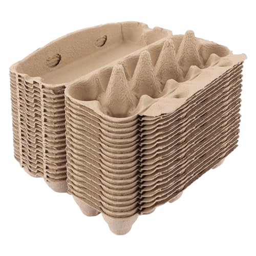 ZOFUN Eierkarton Eierkartons 10er Pappe, 20 Stück Eierschachtel Eierschachteln 10er pappe mit Deckel für je 10 Eier, Biologisch Abbaubar Eierschachteln für Eier (Braun)