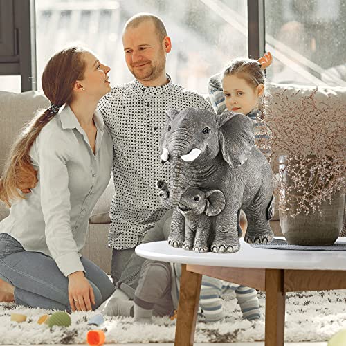 Ylncicn Elephant Statue - Elephant Decor - Mom Gifts - Elephant Gifts For Women - Home Decor Office Bookshelf Tv Stand Living Room, Decoration For Shelf Table Decor -Large Grey #TOP1