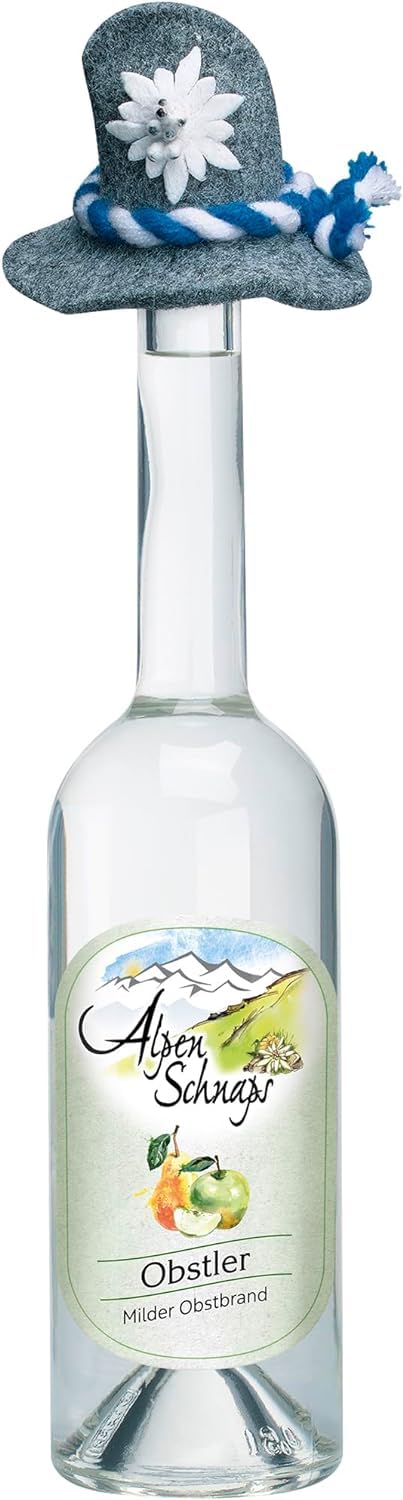Alpenschnaps Steinbeisser Obstler (0,5 L) – Milder, aromatischer Obstschnaps aus Äpfeln und Birnen – Mit Rezeptur aus dem Alpenland für den Genuss nach dem Essen – 38 % Vol.