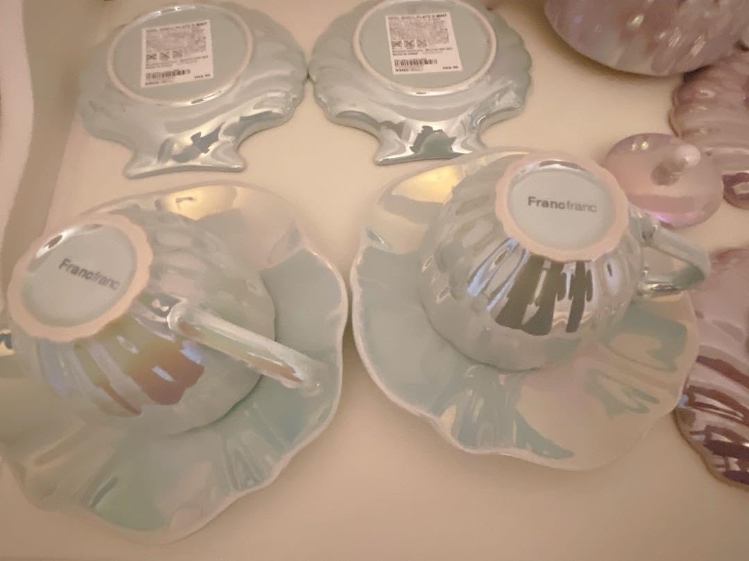 Francfranc オパールシェルティーセット　全色フルテニスセット Amazon | Francfranc オパールシェル ティーカップ&ソーサー