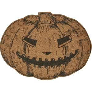 Primitives by kathy rug jack olantern displaying a cutout design of a jack olantern with muted halloween colors  urban country home decor