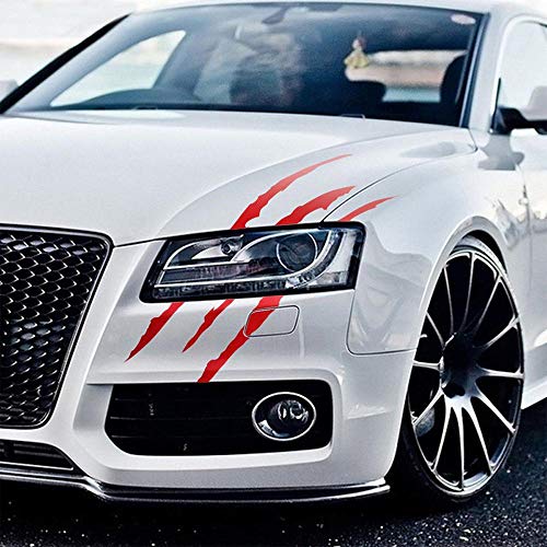 YGMONER 2 x Red Claw Marks Decal Car Headlight Decoration Stickers 16 x 5inch (red) - Image 4