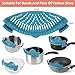YEVIOR Clip on Strainer for Pots Pan Pasta,Silicone Food Strainer Hands-Free Pan Strainer, Clip-on Kitchen Food Strainer for Spaghetti, Pasta, Ground Beef Fits All Bowls and Pots (Teal)