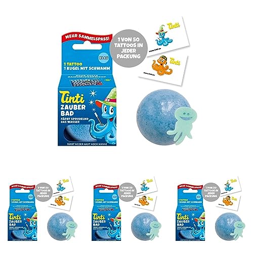 Tinti Zauberbad Blau - Sprudelnde Badekugel mit Überraschung,...