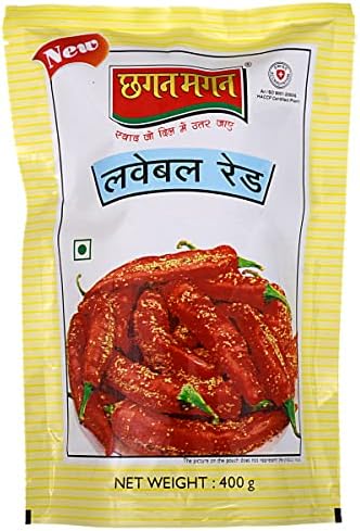 ANUVAN FEEL THE UTSAV Athana Mirchi Long Red Chilli Pickle Chhagan Magan Handmade Lavebal Red लाल मिर्च का अचार Athana Mirchi Long Red Chilli Pickle Long and Fleshy Red Chilli Pickles 400g